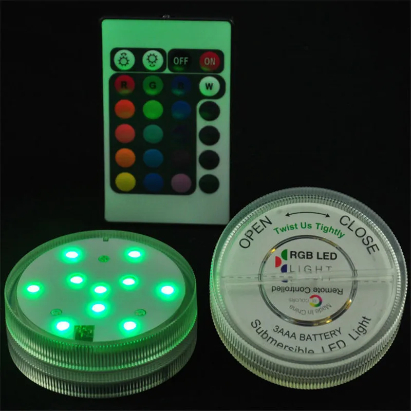 Kitosu Remote Controlled 2.8Inch Onderwater Led Light Base Voor Bruiloft Evenementen Home Roken Shisha Waterpijp Licht Met Afstandsbediening