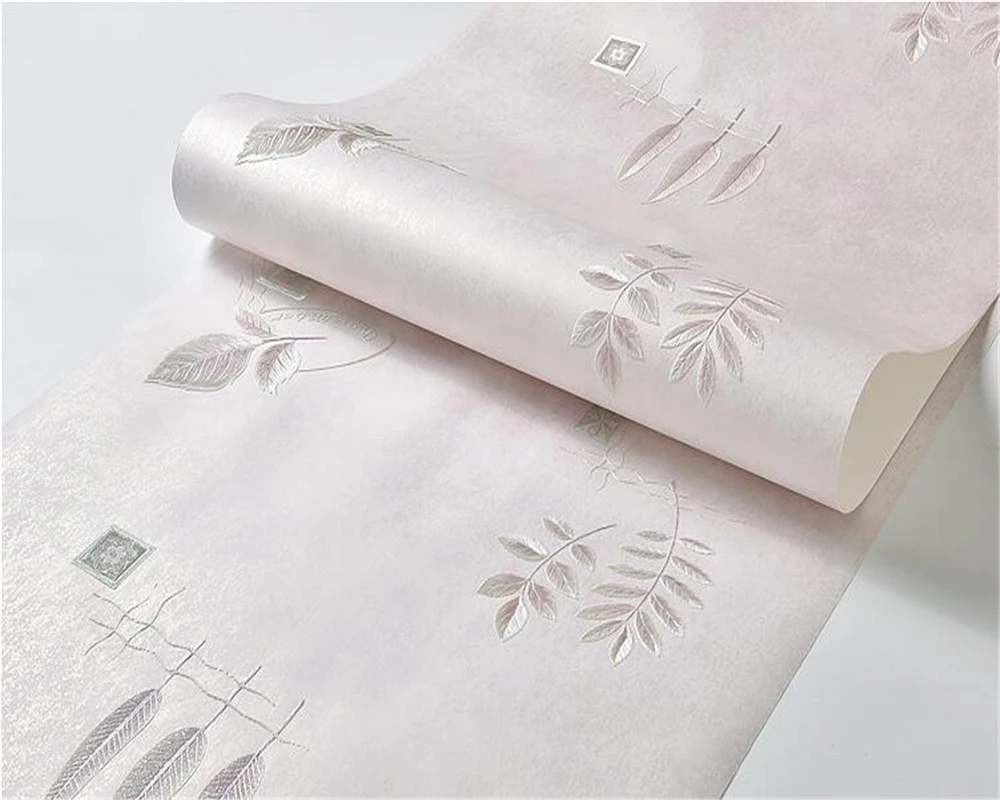 beibehang Fresh garden flowers fine embossed branches leaves nonwoven 3d wallpaper living room TV background wall paper behang