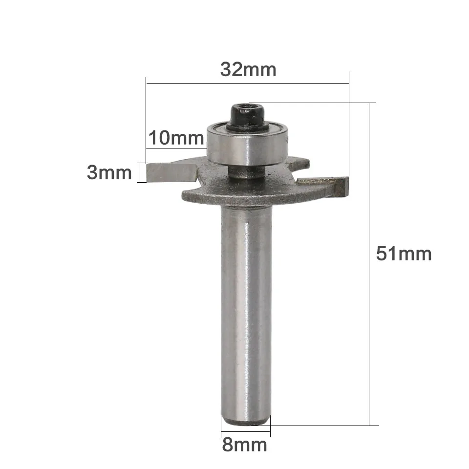 8mm Schacht Hoge Kwaliteit "T" Type Biscuit Gezamenlijke Slot Cutter Voegwerk/Steken Router Bit Cutter hout werken