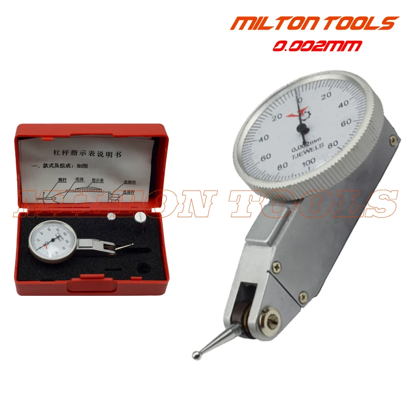 0-0.2mm 0.002mm 7Jeweld Miron Dial Test Indicator 0-0.8mm 0.01mm dial indicator dial Level Gauge  Scale Precision Metric Dovetai