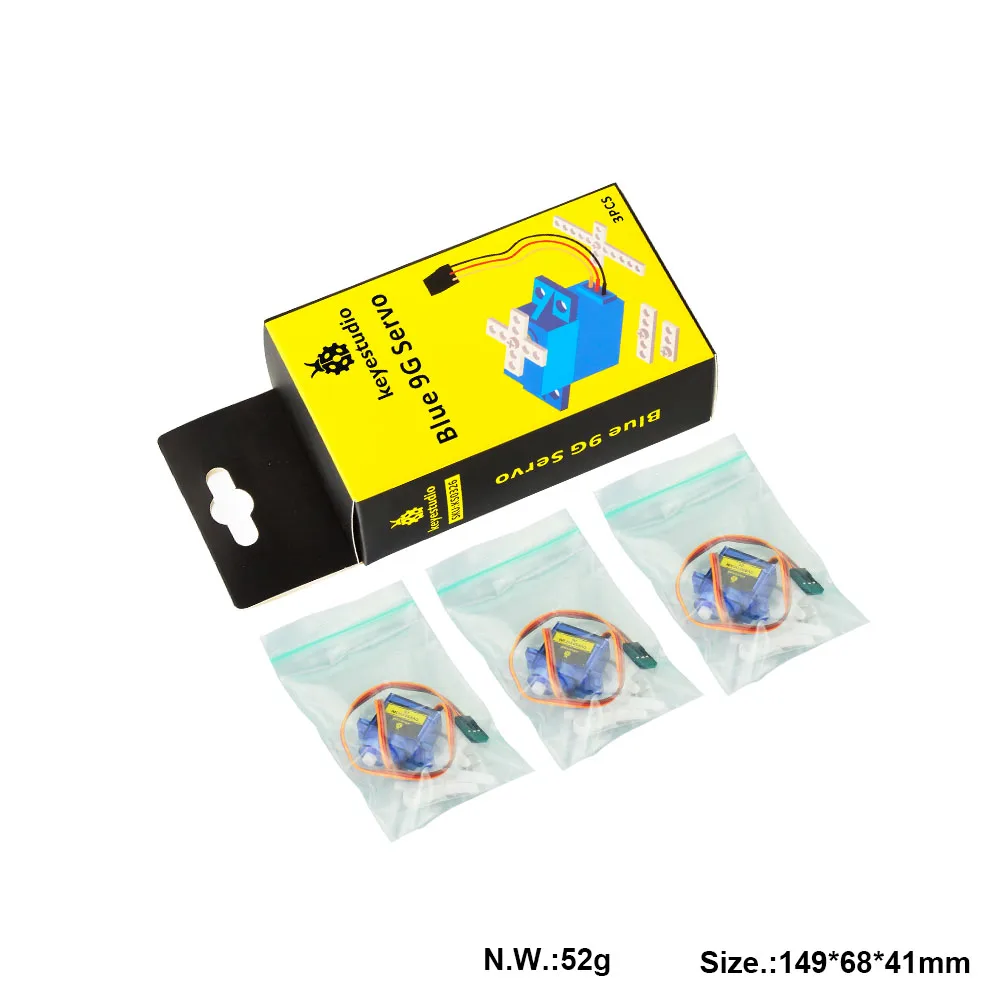 3 PCS Keyestudio MINI SG90 9G 90 Degrees Servo Motor Blue with PH2.54 Connector For Arduino Robot