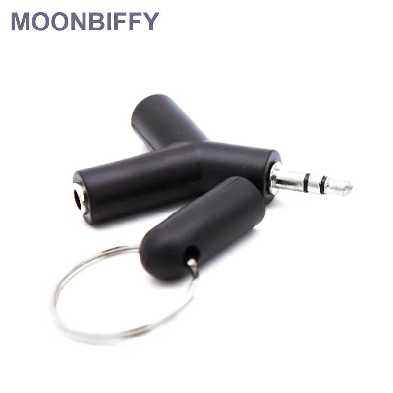 Moonbiffy y tipo 3.5mm fone de ouvido macho para dupla fêmea cabos de áudio adaptador divisor plugue fone de ouvido estéreo divisores