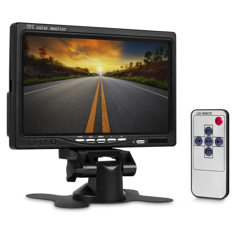 GreenYi CAR HD 800x480 7 Inch Color TFT LCD Screen Rear View Display Monitor for Truck Bus Vehicle with IR Remote Control