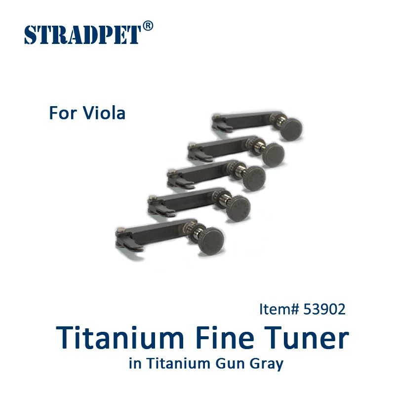 STRADPET Titanium Fine Tuner in Titanium Gun Gray, for Viola, for Ball-end string, viola accessories