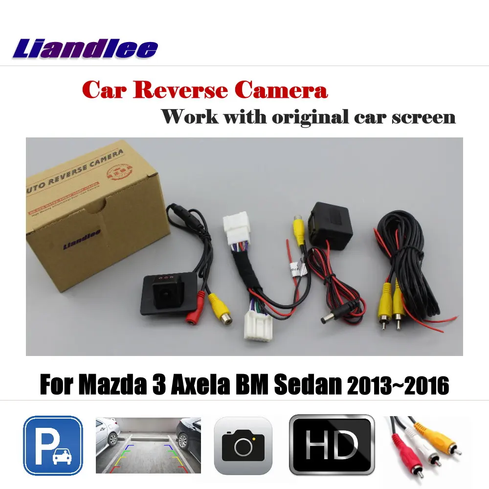 For Mazda 3 Mazda3 Axela BM Sedan 2013-2016 Car Reverse Rearview Camera 6V AUTO HD CCD NTSC OEM CAM With RCA  Adapter