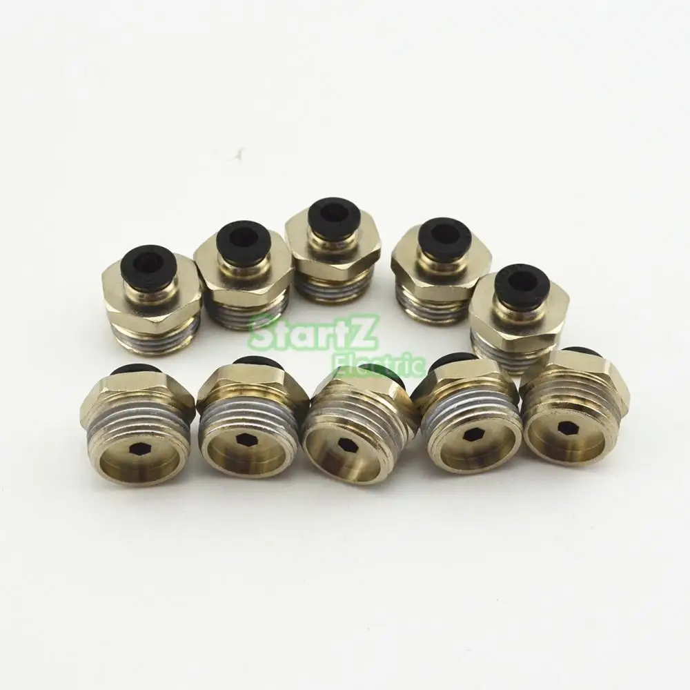 

10PcsHigh quality 8mm to 1/2'' Thread Male Straight Pneumatic Tube Push In Quick Connect Fittings Pipe