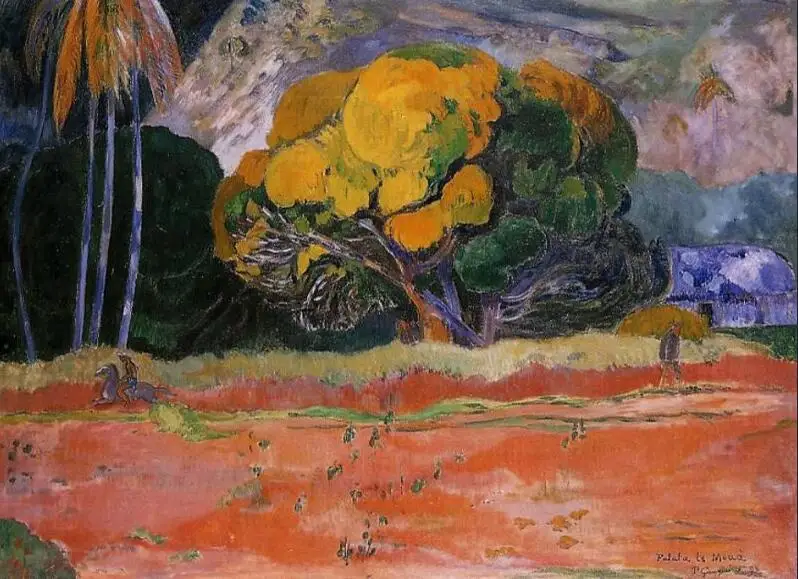 

High quality Oil painting Canvas Reproductions At the Foot of the Mountain (1892) by Paul Gauguin hand painted