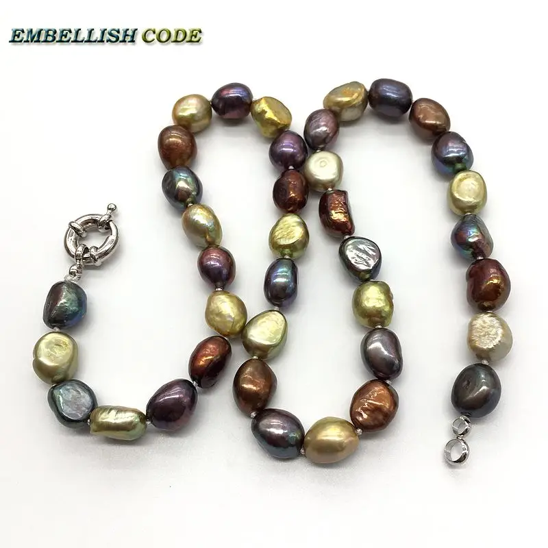 selling well Hong Kong Peacock blue brown yellow wonderful baroque Irregular pearls natural freshwater pearl choker necklace