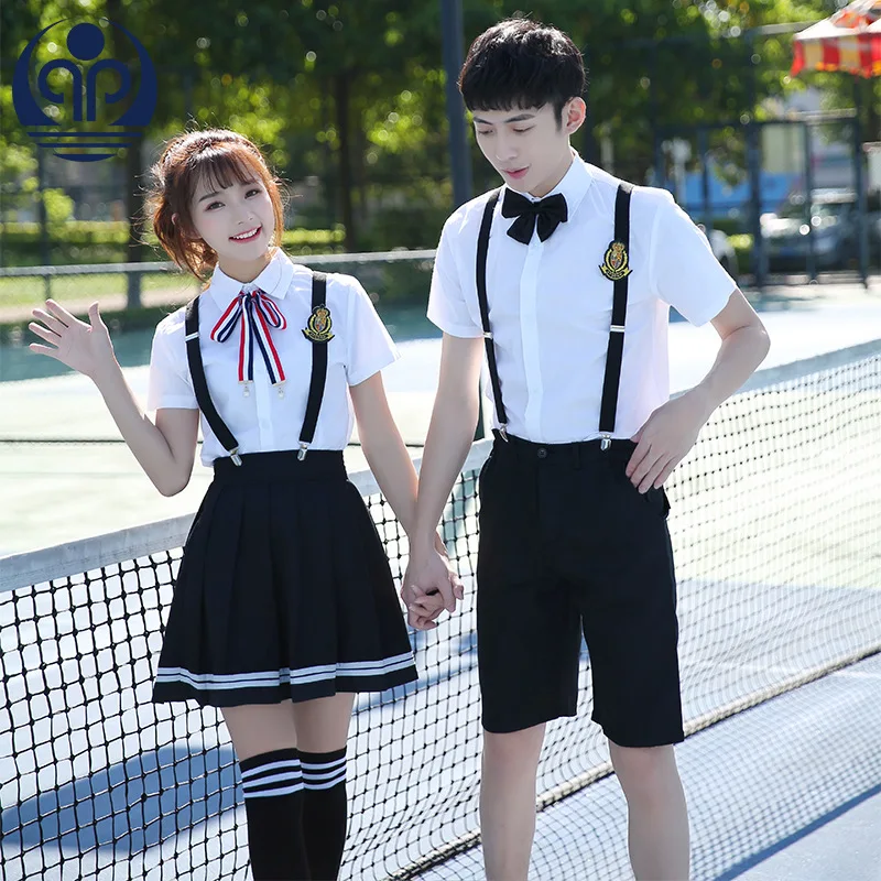 Teenager School Uniforms Set Women Summer Short Sleeve Top Skirt Shirt Girl Sailor Clothes School Uniform Plus Size D-0579