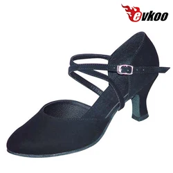 Evkoodance DIY Shoes Ballroom Dancing Shoes For Women Red And Black Color 6cm Medium Heel Height Comfortable  Style Evkoo-317