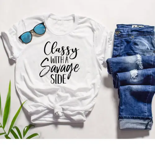 Skuggnas 上品でサベージサイド tシャツサベージ AF Tシャツ女性おかしい Tシャツトップスファッション服タンブラーグラフィック tシャツ tシャツ