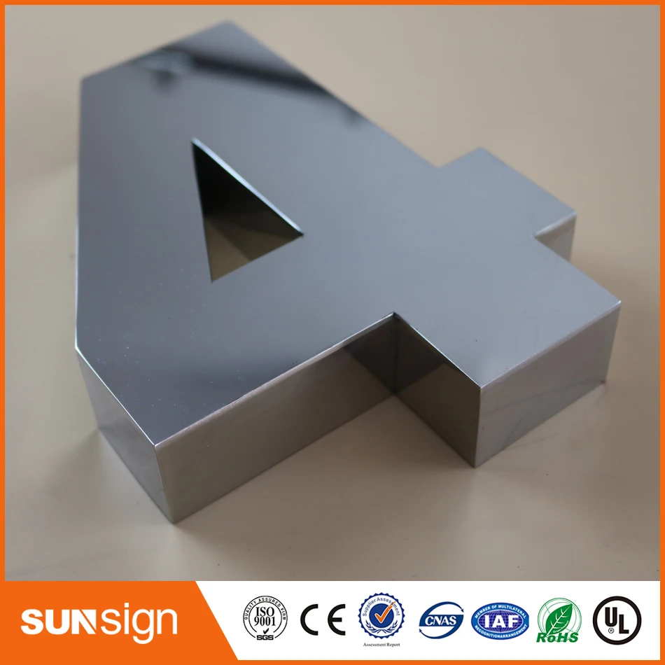 H 15cm Digitale Porta di Casa Numero di 4 numeri In Acciaio Inox