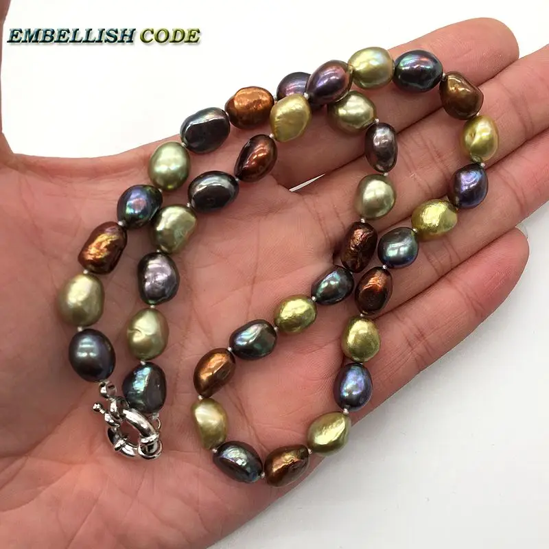 selling well Hong Kong Peacock blue brown yellow wonderful baroque Irregular pearls natural freshwater pearl choker necklace