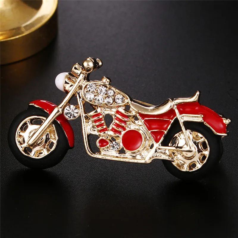 Red Blue Motorcycle Brooch Pin For Men And Women Party Clothing Accessories Baby Brooch Small Gift