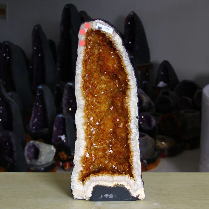 BEAUTIFUL 21.34LB; DARK BRAZILIAN CITRINE CRYSTAL CATHEDRAL GEODE!!