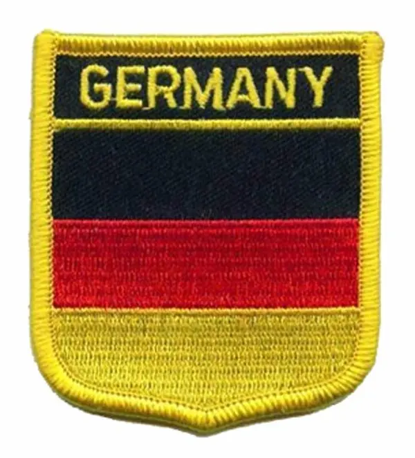 Немецкая нашивка с символикой страны сделана из саржи с границами мерроу и утюгом на подложке и принимает на заказ moq50 шт за товар бесплатная доставка