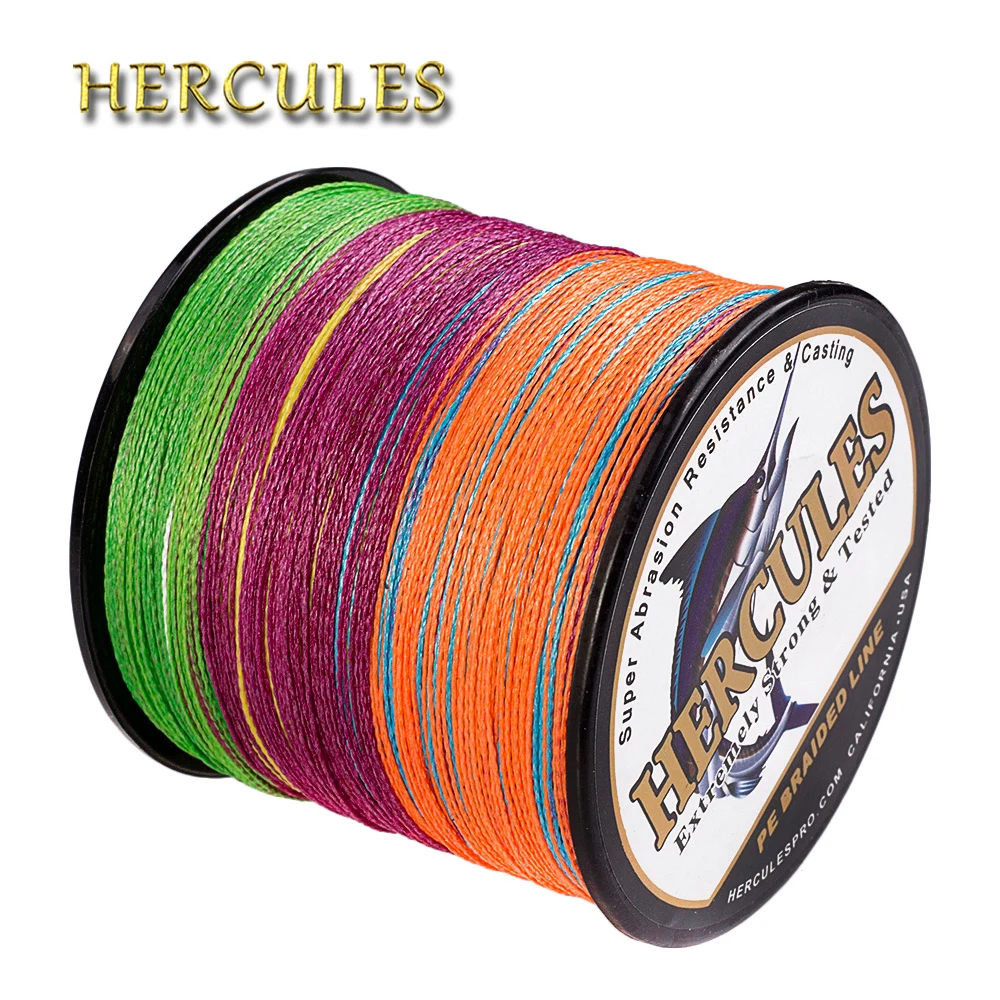 

Hercules-Multicolor Braided Fishing Line, PE 4 Strands, Carp Braided Fishing Line, Saltwater Fishing Pesca, Super Strong Sea