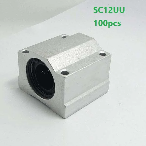 

100pcs/lot SC12UU SCS12UU 12mm linear case unit linear block bearing blocks linear guide shaft for cnc router 3D printer parts