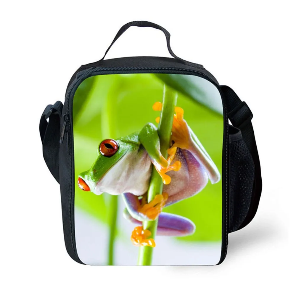 

Brand lunch bag children frog fish print pattern pattern lunch box portable freezer picnic food bag lunch bag