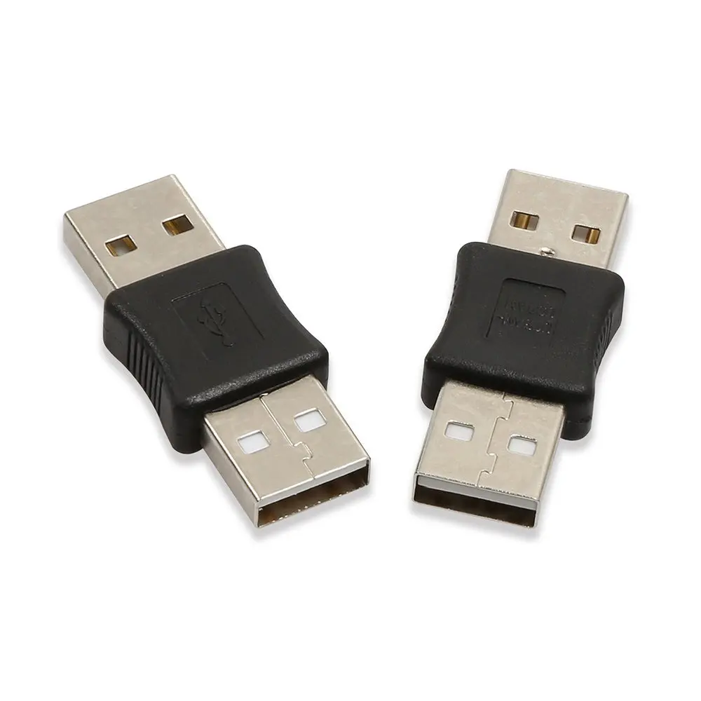 2 Pcs USB Male To USB Male M/M Gender Changer Adapter Coupler Converter