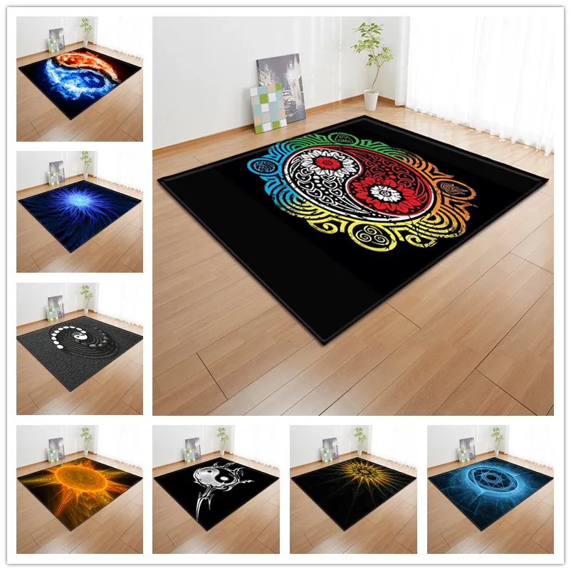 

Tai Chi Gossip Printed Large size Carpet Creative Bedroom Rectangle Mats Study Room Area Rugs Home Decor carpets for living room