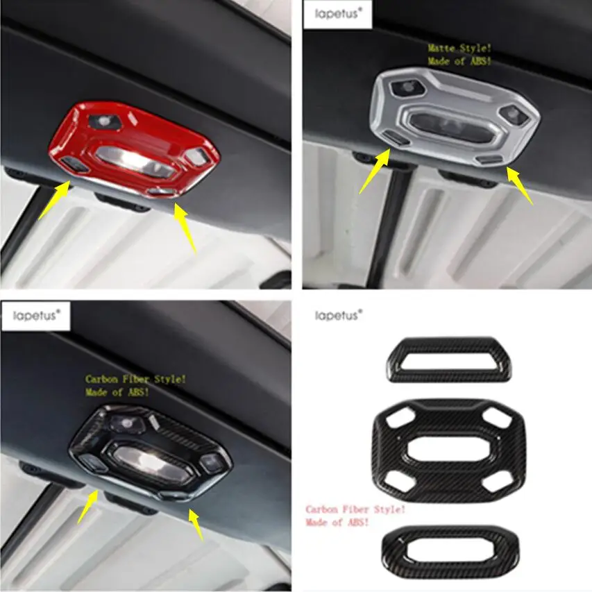 

Lapetus Accessories Fit For Jeep Wrangler JL 2018 - 2022 Top Roof Reading Lights Lamp Molding Cover Kit Trim ABS / 3 Colors