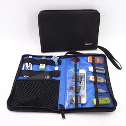 Portable Travel Folding Storage Bag for USB Flash Drives, Cable, U disk, SD Card, Earphone, Digital Accessories Organizer Case