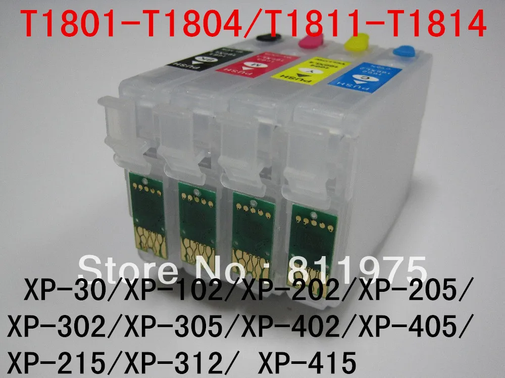 

T1811 Refillable ink cartridge For Epson XP-30 XP-102 XP-202 XP-205 XP-302 XP-305 XP-402 XP-405 XP-215 XP-312 XP-415 printer