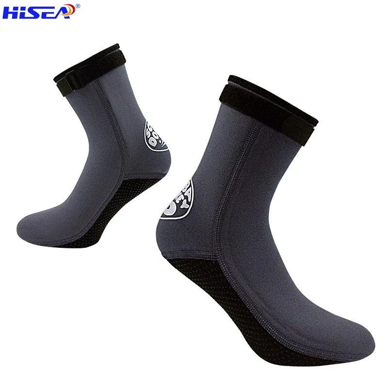 Hisea 3MM Neoprene Winter Swimming Surfing Fishing Scuba Diving Sox Soft Anti Scratch Sox Shoes High Upper Warm  Seaside Shoes