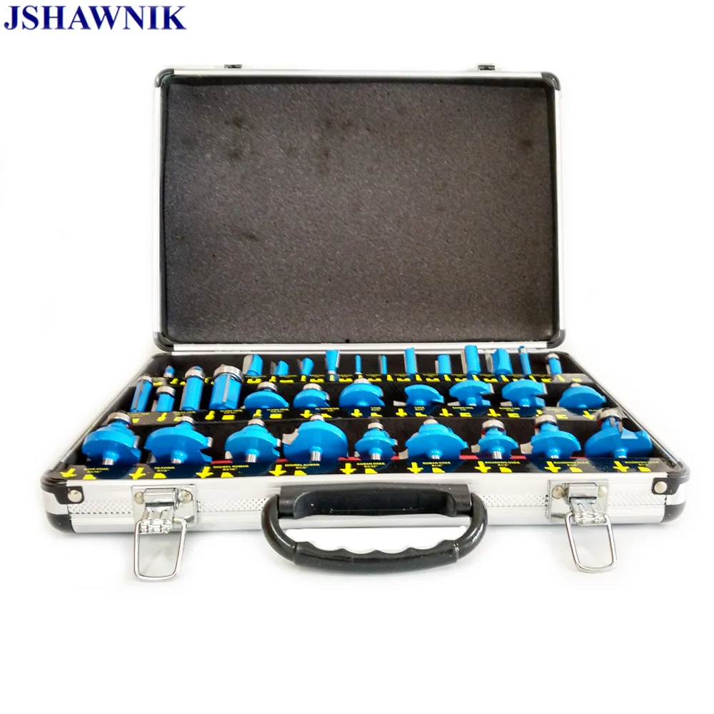 

35Pcs 1/4" Shank 6.35mm Router Bit Set Carbide Professional Woodworking Cutting Tools Engraving Milling With Aluminum Suitcase