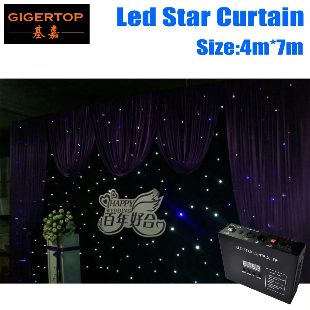 

4M*7M&7M*4M Fire-proof LED Star Curtain with Stage Controller RGBW LED Stage Backdrop LED Star Cloth for Wedding Decoration