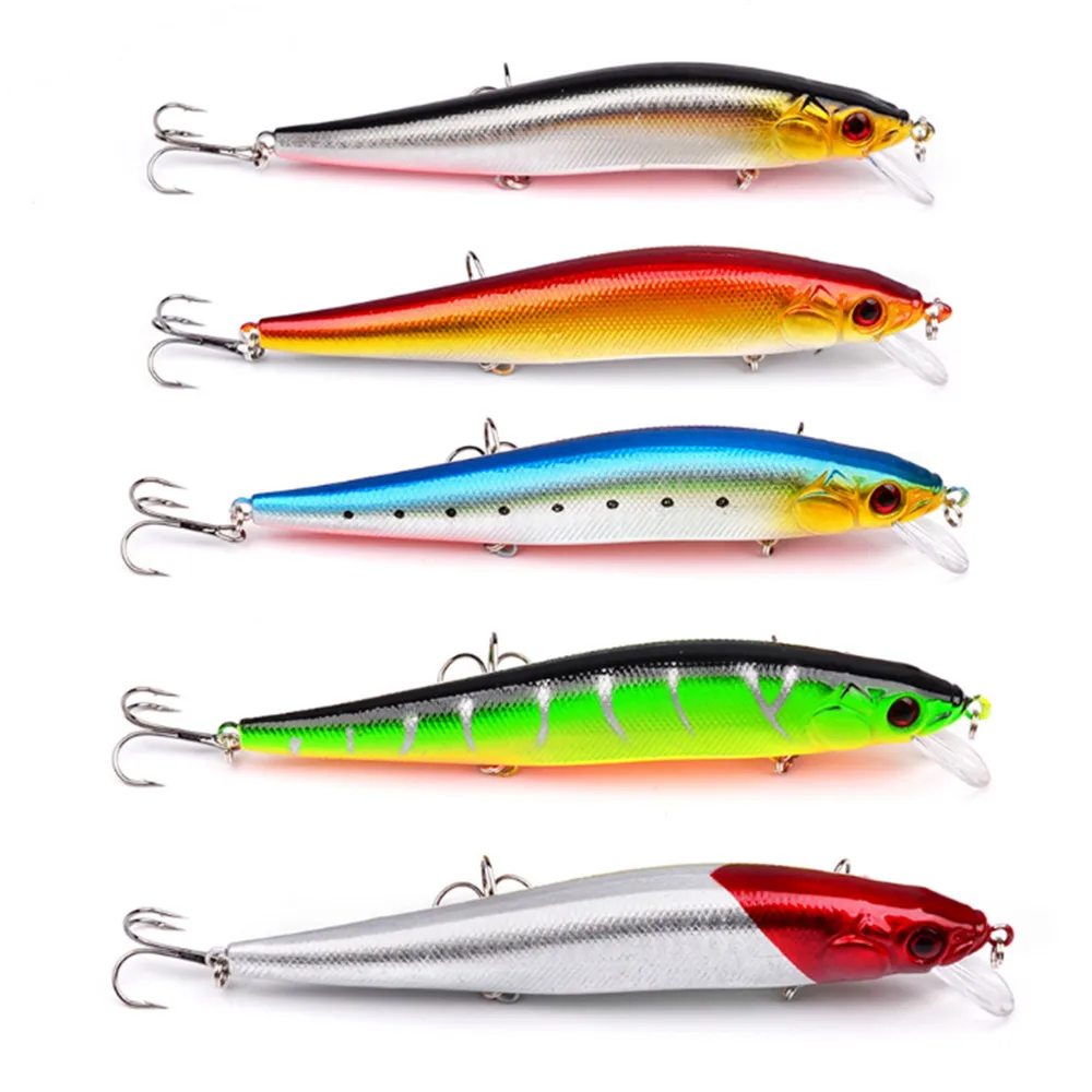 

5pcs/lot Classic Floating 14cm 23g Fishing Lure Minnow Artificial Wobblers Crankbait Fishing Tackle 3D Eyes Good Hard Baits