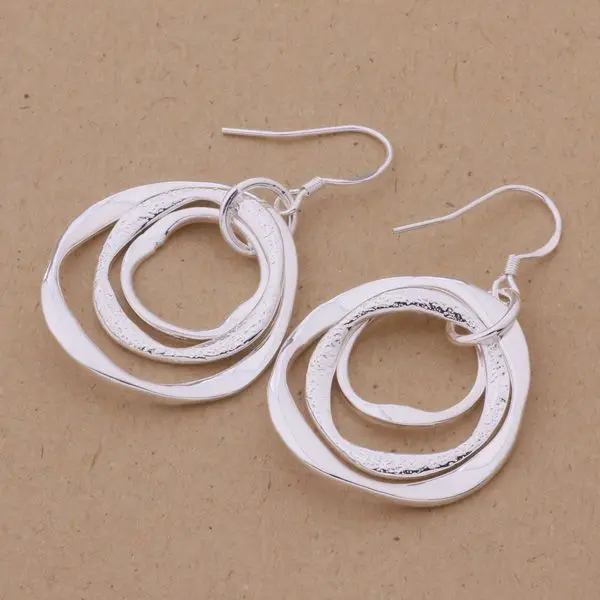 Classic High-Quality AE542 Jewelry Silver Color Wholesale Popular Charm Earrings For Women Special Three-Wire Avmajmta