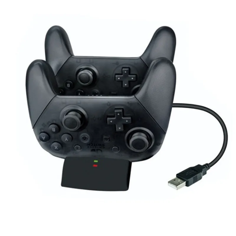 Switch Pro Controller Charger Dock LED Dual USB Charging Stand Station Cradle For Nintendos Switch Pro Power Supply Accessories