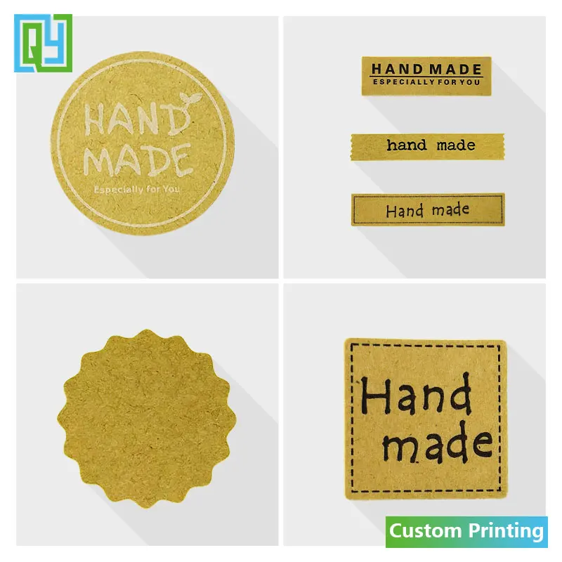 Hot sale kraft paper stickers self adhesive labels decal bean nut hand made homg cooking packing labels box bottle lids seal tag