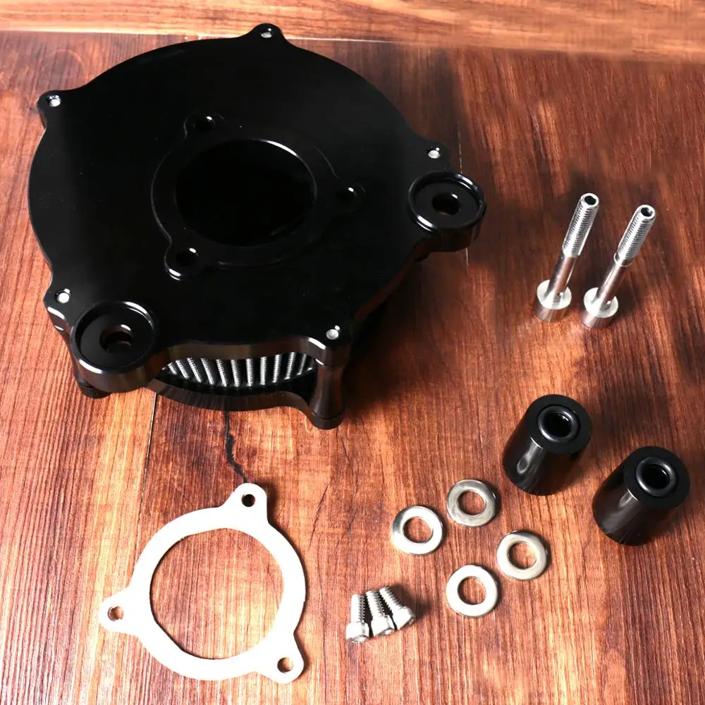 High Flow Filter Shallow Cut Air Cleaner Kit Fit For Harley Touring Street Glide Road King FLHX FLHR FLHT 08-14 15 16