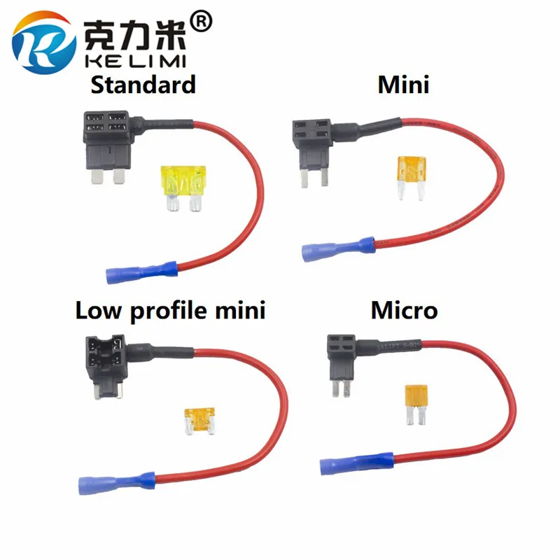 Add-a-circuit Fuse Holder Micro/Mini/Low-profile mini/Standard ATM APM Blade Tap Dual adapter Auto Car Fuse with holder