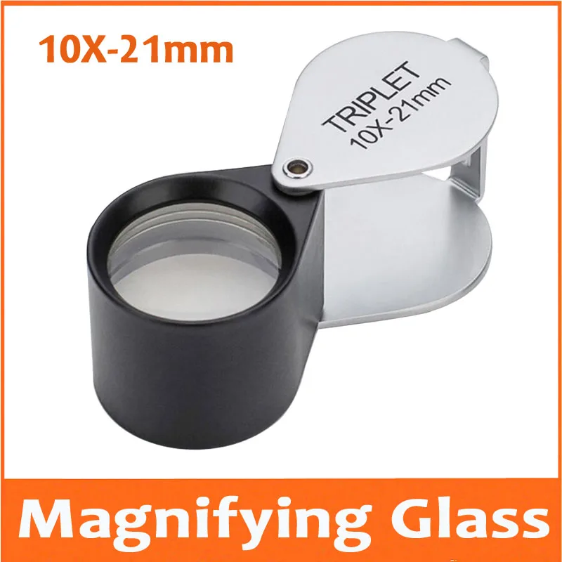 10X 21Mm Metalen Gift Speelgoed Pocket Jadeite Filter Super Triplet Lens Vergrootglas Sieraden Gem Identificeren Vergrootglas Loupe