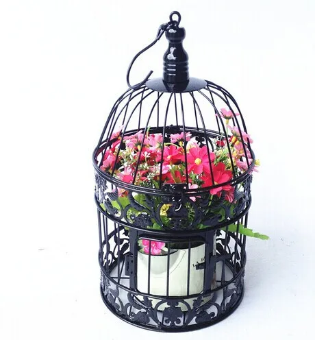 Fashion iron wrought iron birdcage white small bird cage decoration hanging bird cage