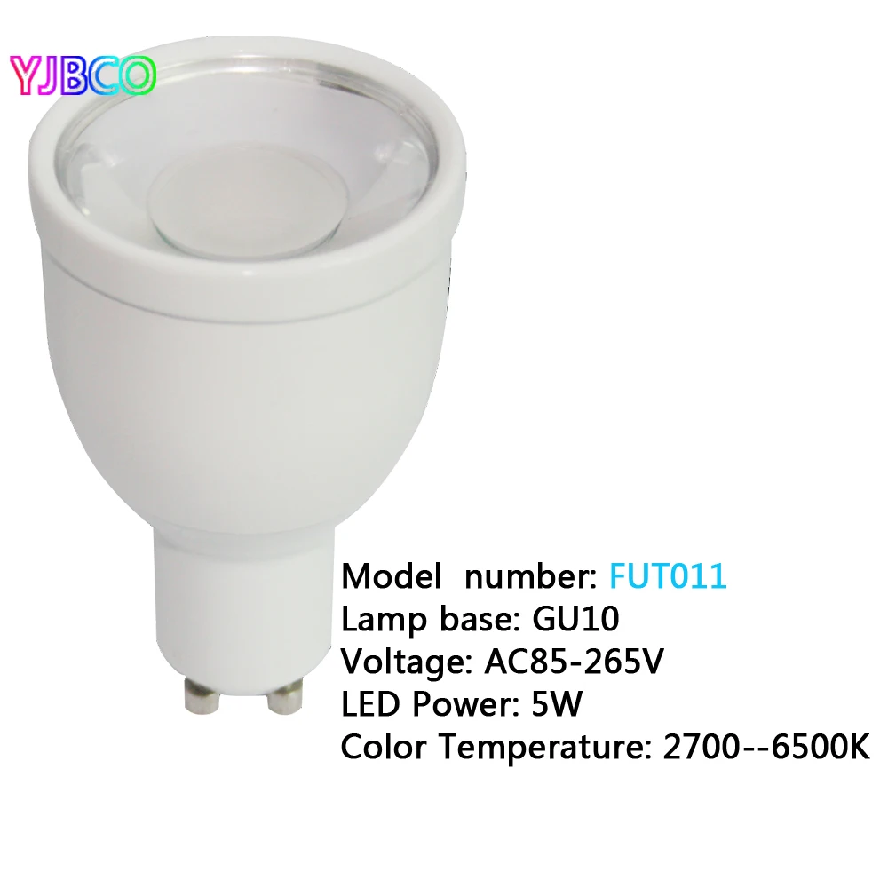 5w 6W 9W GU10 E27 Milight LED Dual white bulb base lamp CCT AC85-265V & FUT006 FUT007 2.4G 4Zone led Remote control dimmer