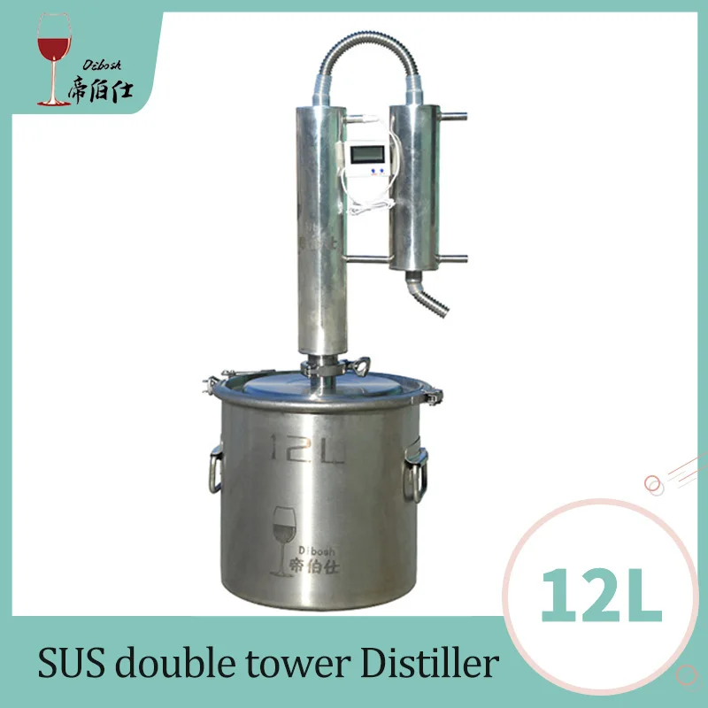 

12L Stainless Steel Double tower Moonshine Distiller family brewing equipment making alcohol whiskey brandy vodka