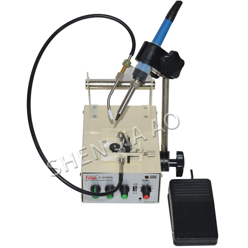 1pc automatic soldering iron machine tin feeding constant temperature solder iron Pedal soldering machine Fixed type iron 220V