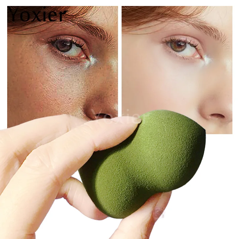 Yoxier 4 colors Foundation Cosmetic Puff Gourd Make Up  Skin Care Soft Bouncy Powder Smooth Face Nose Sponge Beauty Tools 2PCS