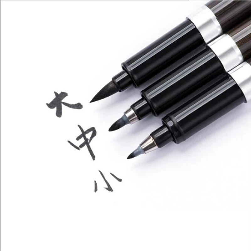 3PCS (S/M/L) Chinese Japanese Water Ink Paint Writing Soft Brush Calligraphy Pen Art Office School