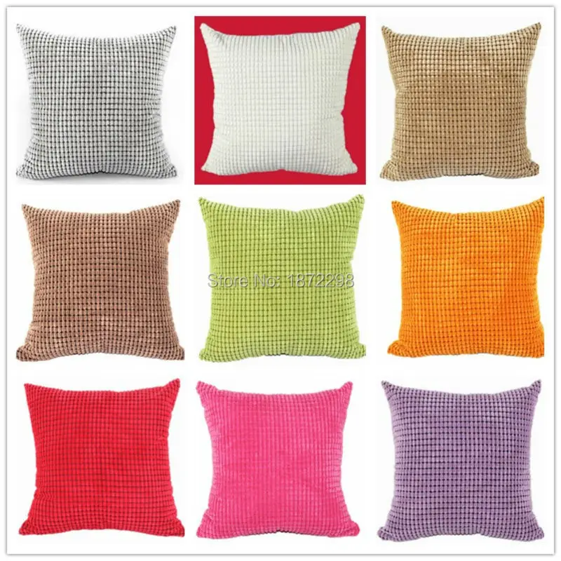 Juste de coussin en tissu de velours côtelé, grands grains de maïs, taie d\'oreiller solide, décoration d\'intérieur HT-NPCJC-A, 40 cm, 50 cm, 60 cm,