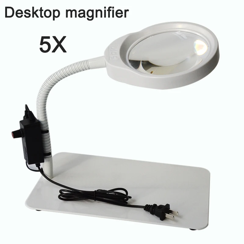 

Desktop Magnifying Glass with 48pcs LED Light Universal Rotation for Electronic Maintenance Testing