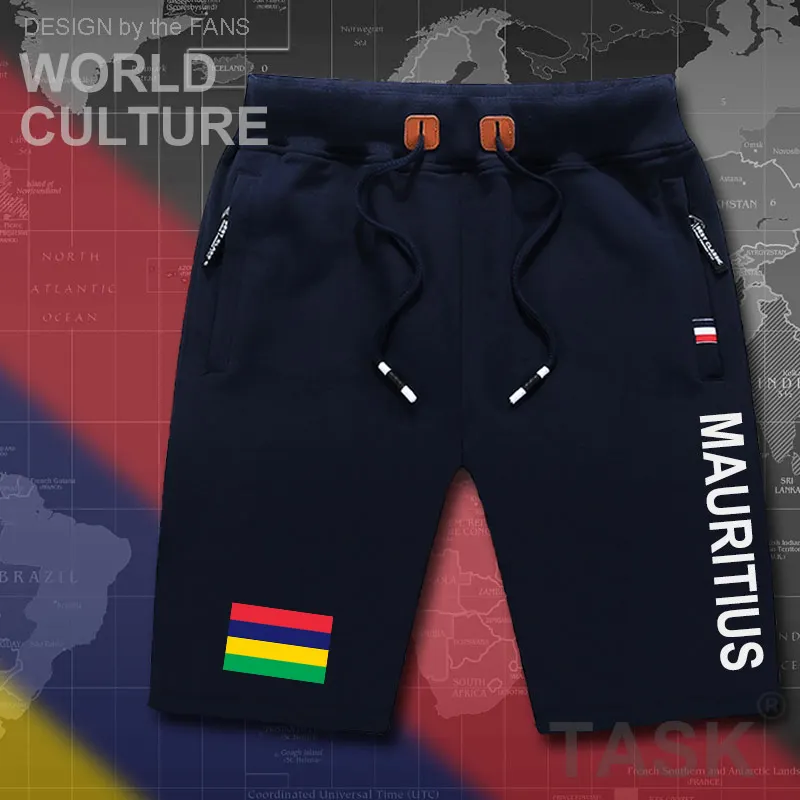 Mauritius mens shorts beach man men's board shorts flag workout zipper pocket sweat bodybuilding new MUS Maurice Moris Mauritian