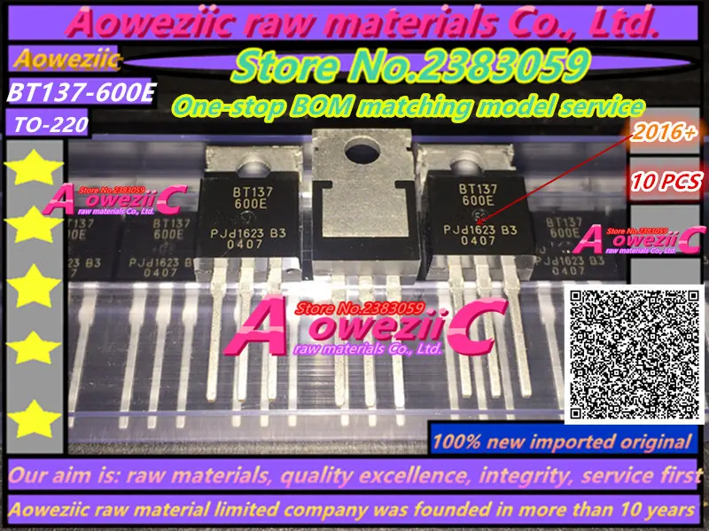 Aoweziic 2016 + 100 Mới Nhập Khẩu Ban Đầu BT137-600E BT137 Đến-220 Triac 8A/600V