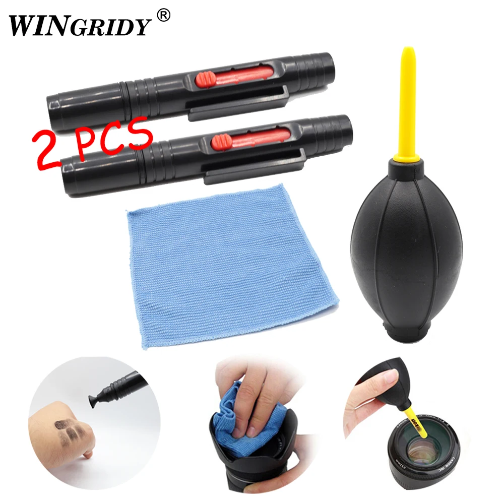 

4 in1 Lens Cleaning Kit Air Blower Sweep Dry Wet Tissue Hot Shoe Level Lens Cleaning Paper Camera Screen Cloth Wholesale