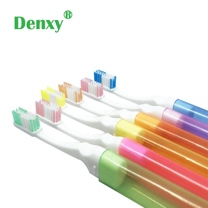 Denxy 6 pcs Adult Orthodontic Tooth Brushes  V Trim Soft Dental Toothbrush For Clean teeth with Dental Braces Travel Toothbrush